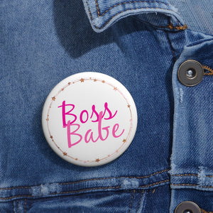 Safety Pin Button - Boss Babe