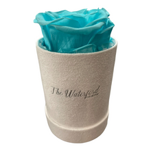 Load image into Gallery viewer, Elegant Single Eternal Rose in White Suede Hat Box