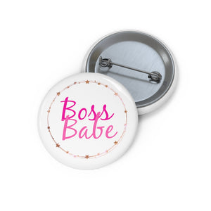 Safety Pin Button - Boss Babe
